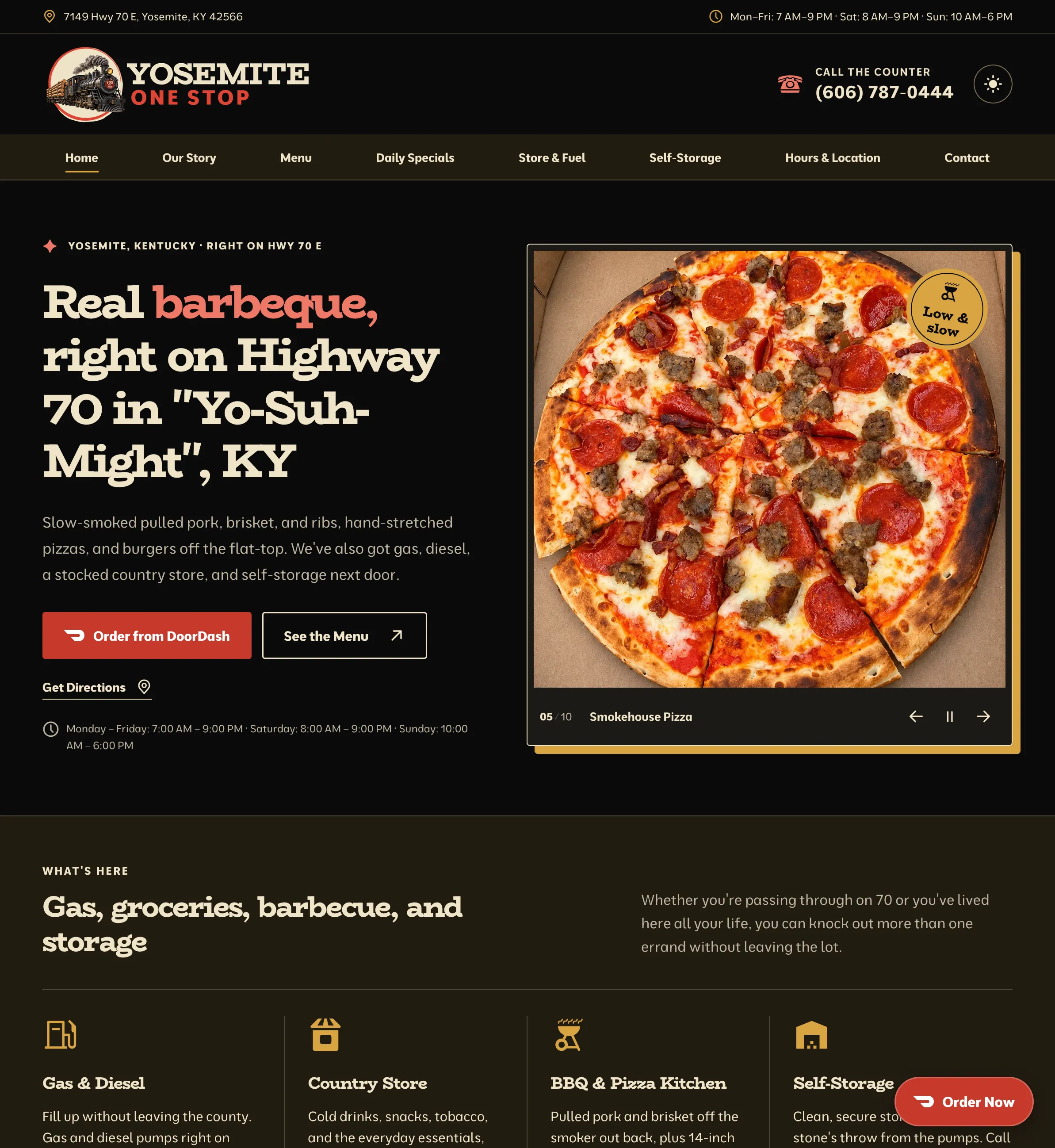 Homepage of the Yosemite One Stop website
