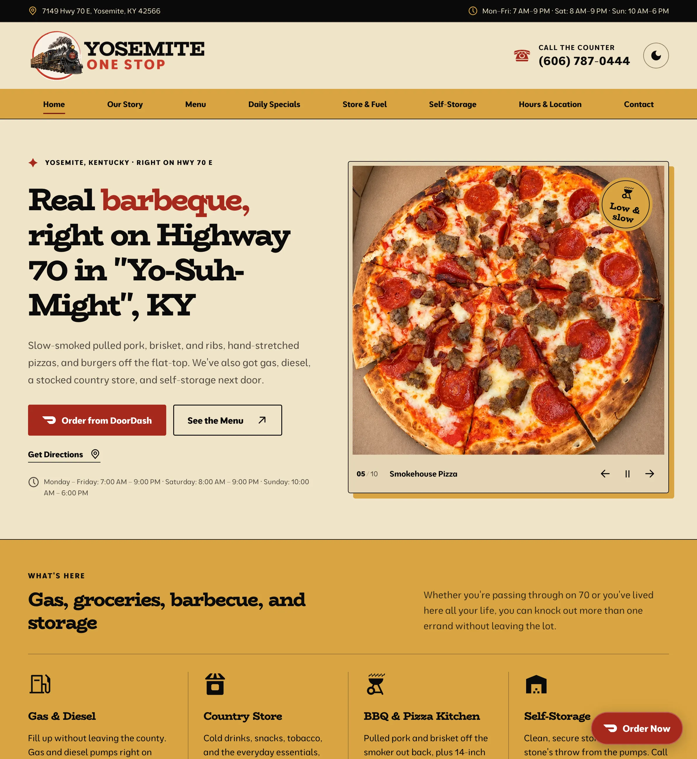 Homepage of the Yosemite One Stop website